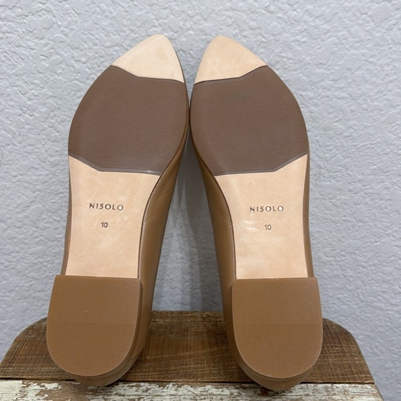 Nisolo Fina Almond Leather Pointed Toe Flat Size 10 - Picture 8 of 10